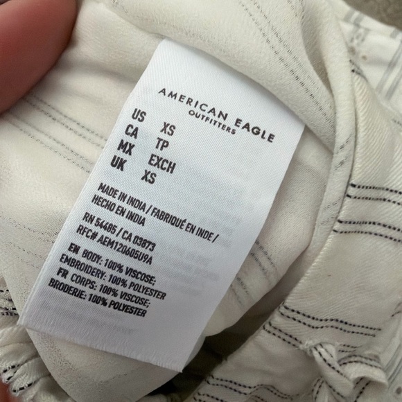 Nwt American Eagle Outfitters Black and White Striped crop Pants wide leg - Picture 7 of 7